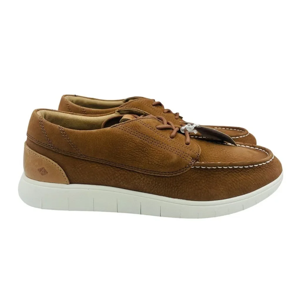 NWT Sperry Plushwave 3 Eye Nubuck Boat Shoe Tan Sz 10